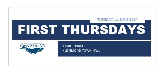 Reminder: First Thursday to be held in Kleinmond this afternoon