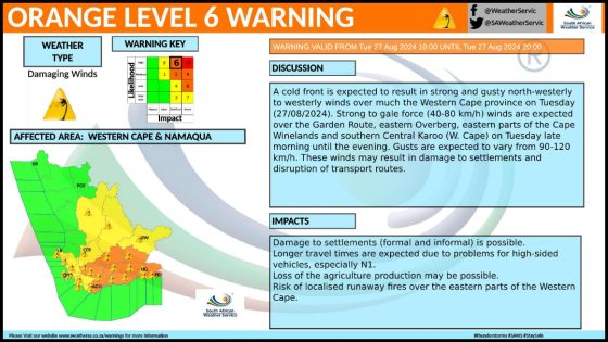 WEATHER ALERT: 27 – 29 August 2024