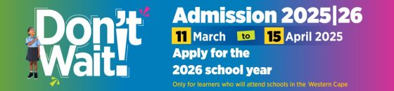 ADMISSION FOR THE 2026 SCHOOL YEAR OPENS ON 11 MARCH